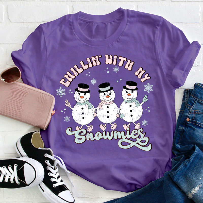Chilling With My Snowmies Teacher T-Shirt