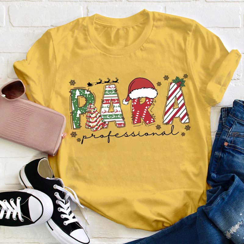 Personalized Christmas Elements Teacher T-Shirt