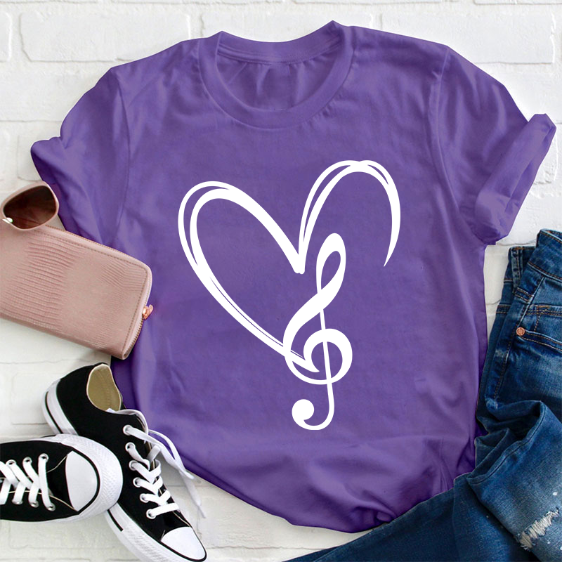 Music Note Heart Teacher T-Shirt