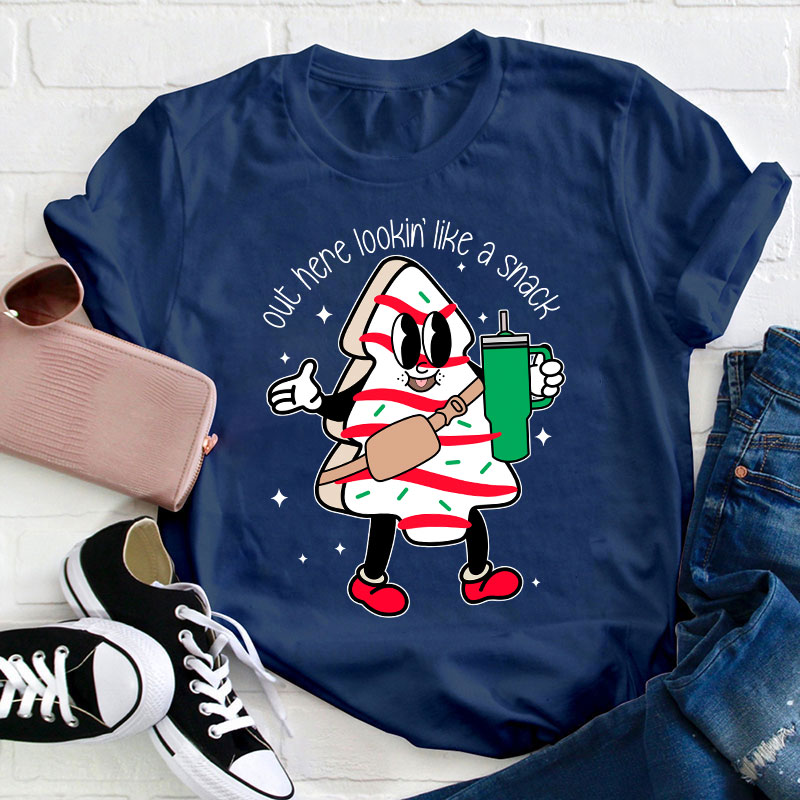 Out Here Looking Link A Snack Teacher T-Shirt