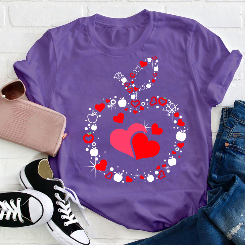 Apple Heart Teacher T-Shirt