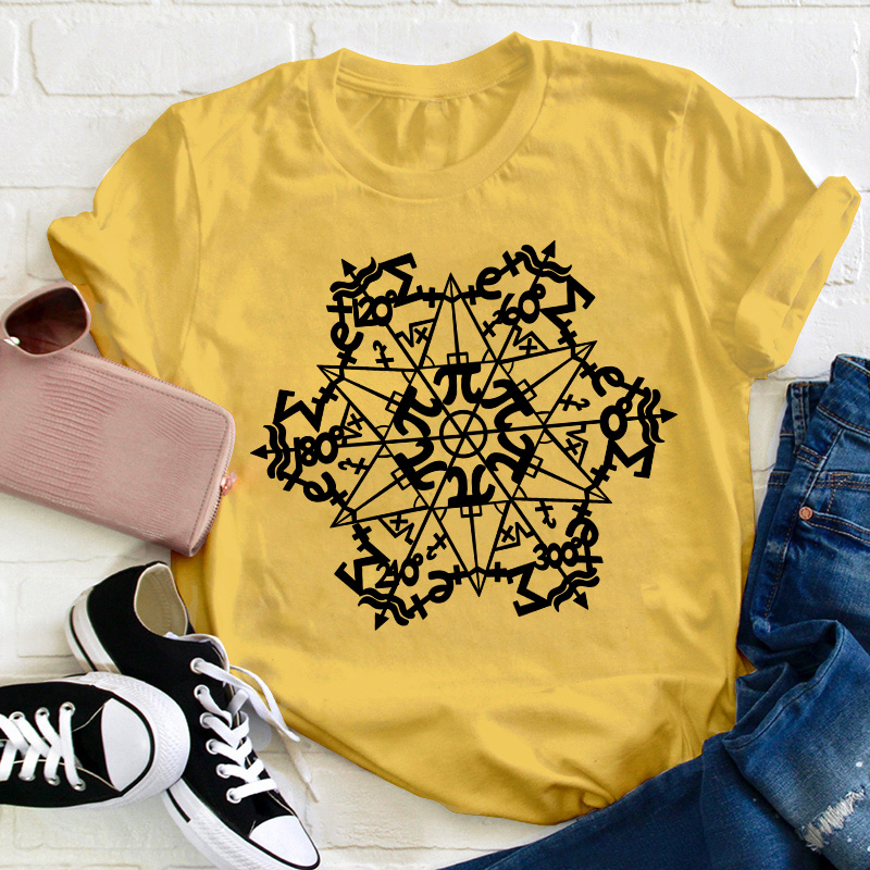 Pi Snowflakes Teacher T-Shirt