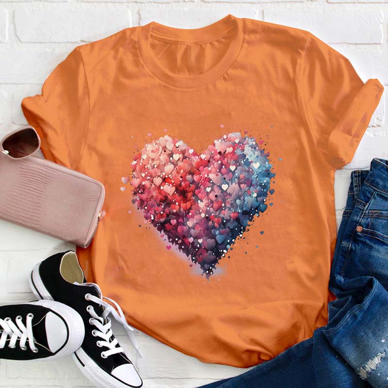 Bubble Heart Teacher T-Shirt
