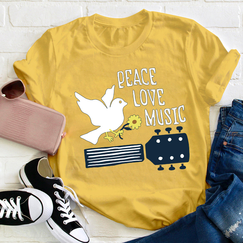 Peace Love Music Teacher T-Shirt