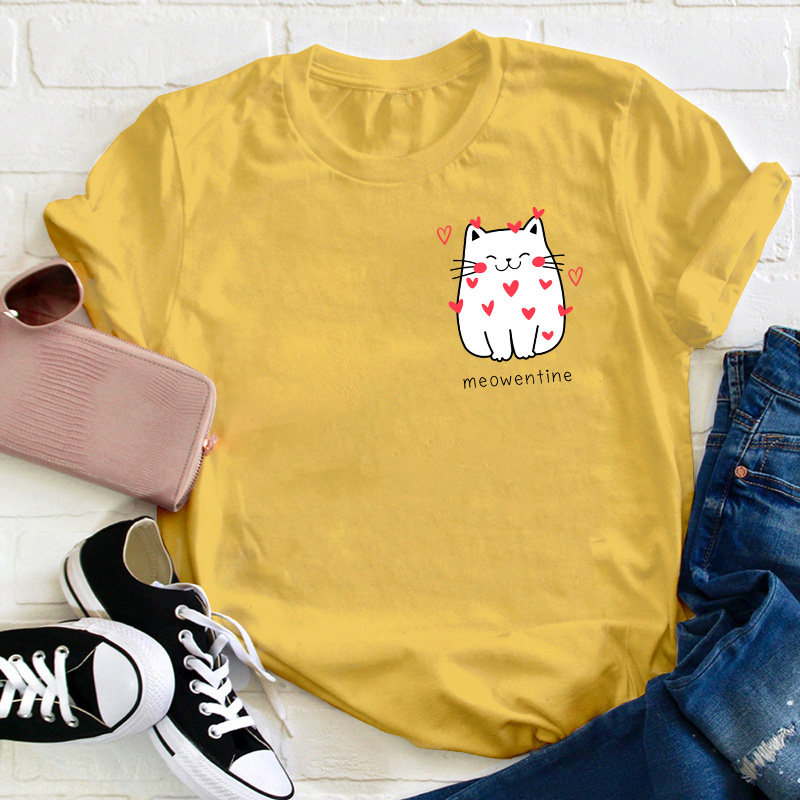 Meowentine Teacher T-Shirt