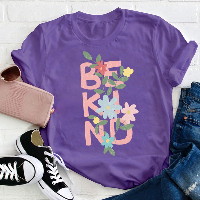 Be Kind Flower Teacher T-Shirt