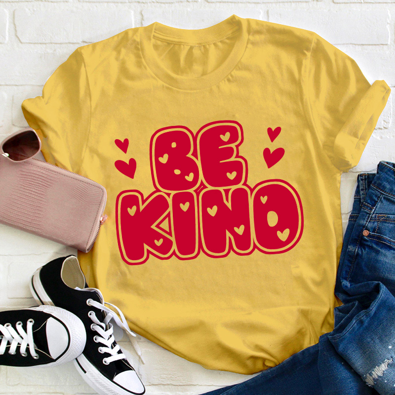 Be Kind Little Red Hearts Teacher T-Shirt