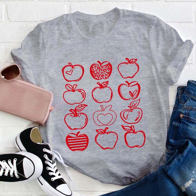 Apple Doodles Teacher T-Shirt