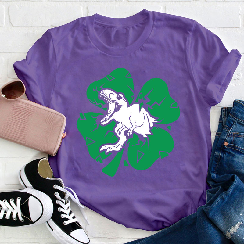 Dinosaur St Patricks Day Teacher T-Shirt