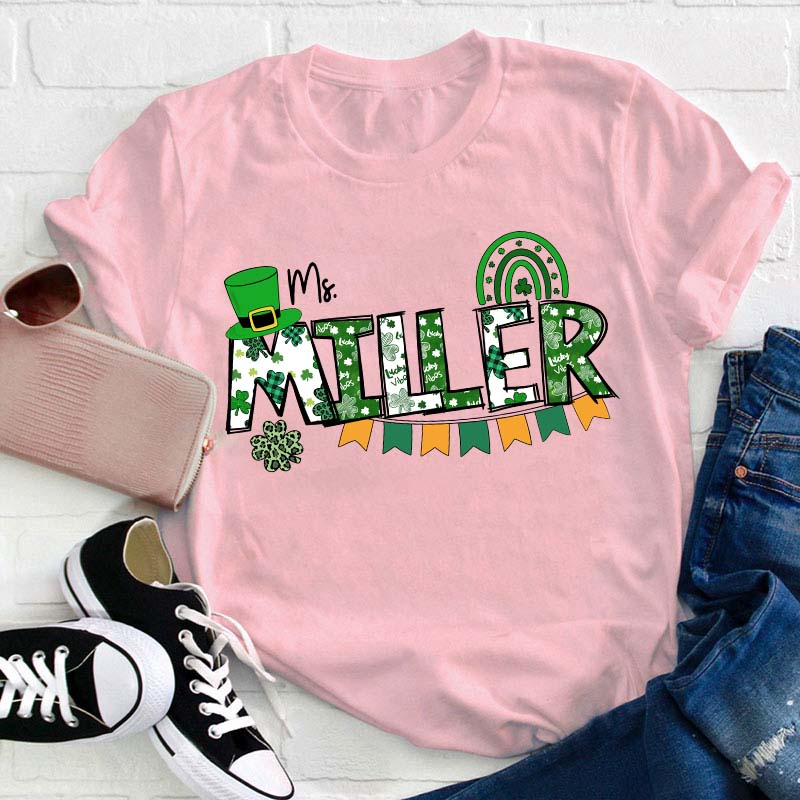 Personalized Name Saint Patricks Day Teacher T-Shirt