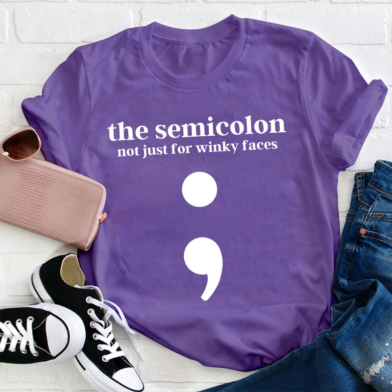 Semicolon Punctuation English Teacher T-Shirt