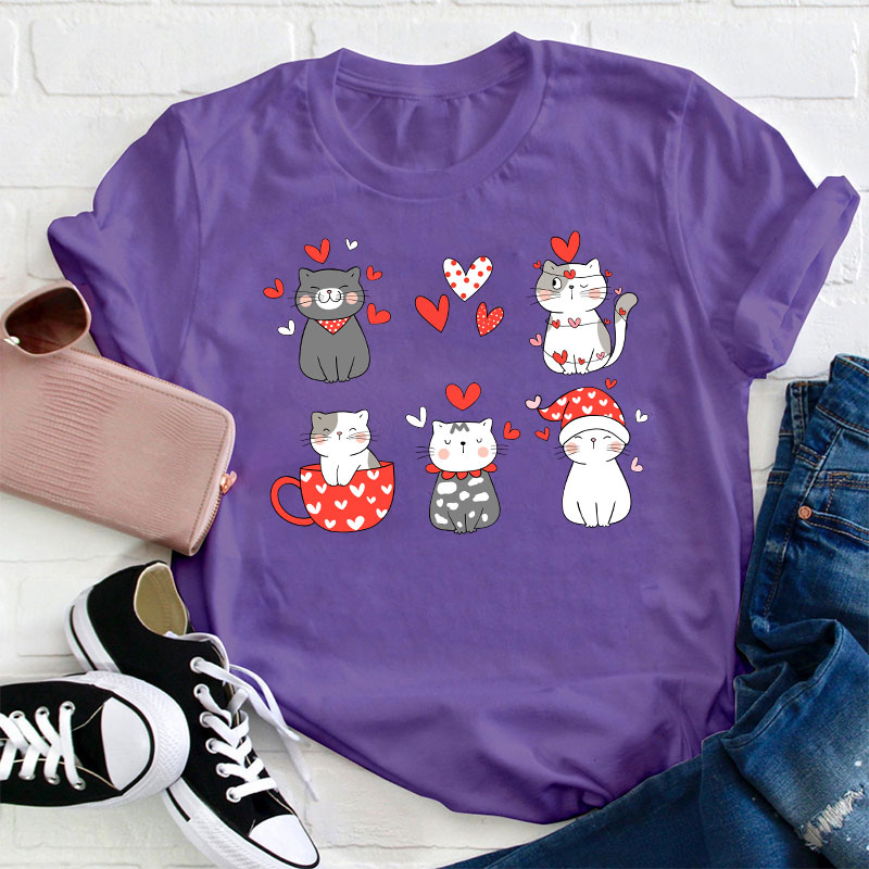 Lovely Cats Teacher T-Shirt