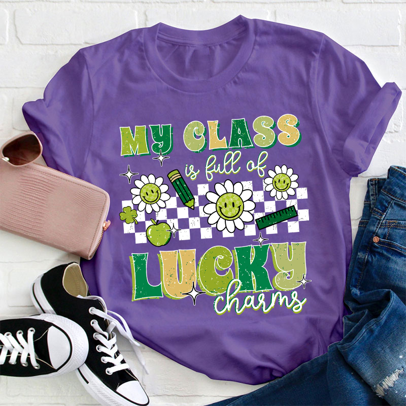 My Class Is Full Of Lucky Charms Checkerboard Teacher T-Shirt