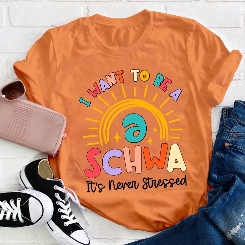 I Want To Be A Schwa Rainbow Teacher T-Shirt