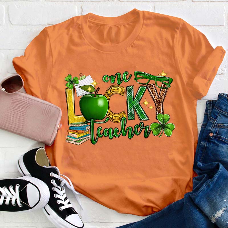 One Lucky Teacher Shamrock Teacher T-Shirt