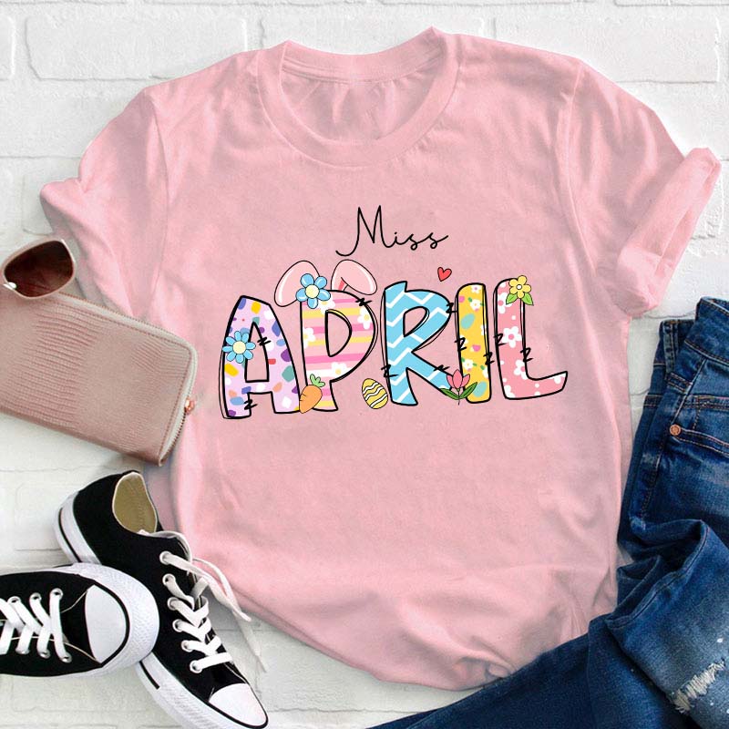 Personalized Name Easter Teacher T-Shirt