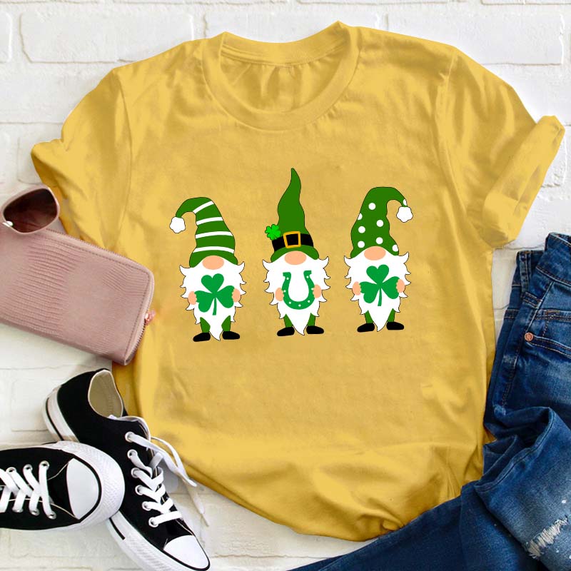 St Patricks Day Gnome Teacher T-Shirt