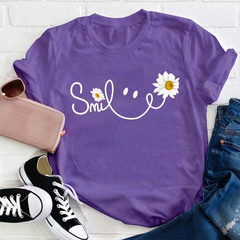 Daisy Smile Face Teacher T-Shirt