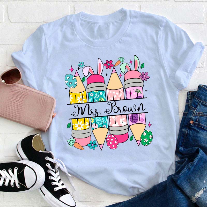 Personalized Easter Name Teacher T-Shirt