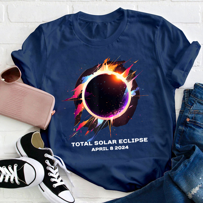 April 8 2024 Total Solar Eclipse Teacher T-Shirt