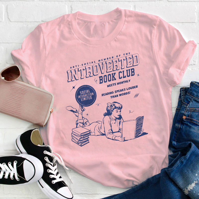 Introverted Book Club Bookish Teacher T-Shirt