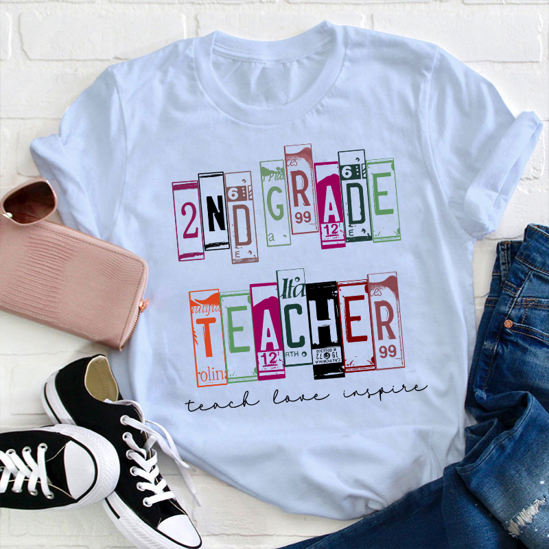 Personalized Retro License Plate Style Teacher T-Shirt