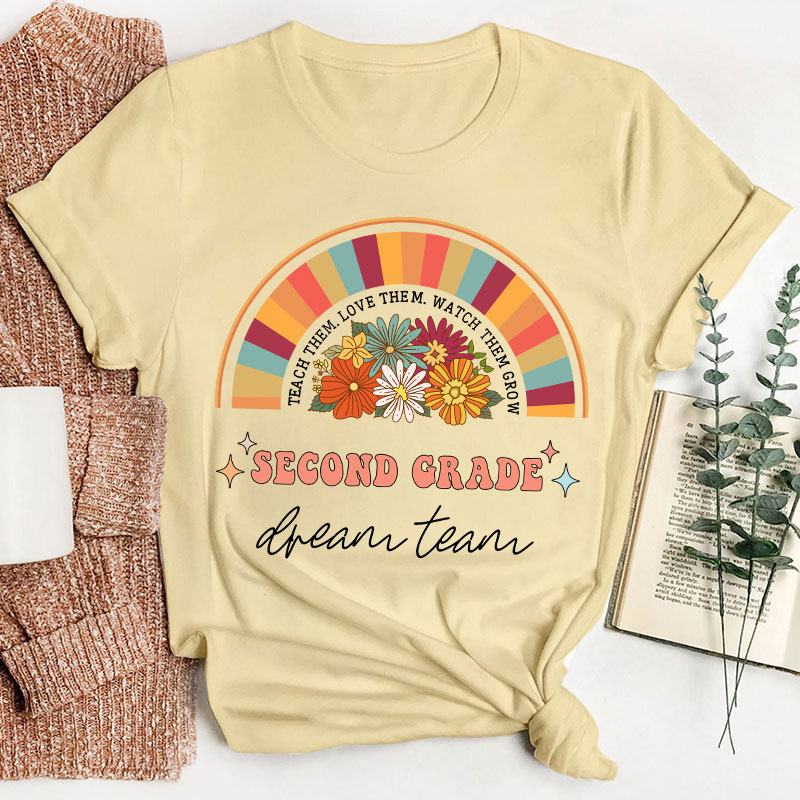 Personalized Class Teach Them Love Them Watch Them Grow Teacher T-Shirt