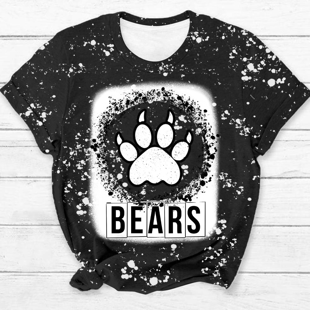 Personalized School Mascot Leopard Paw Teacher Printed T-Shirt