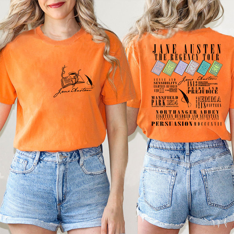 Jane Austen The Regency Tour Teacher Two Sided T-Shirt