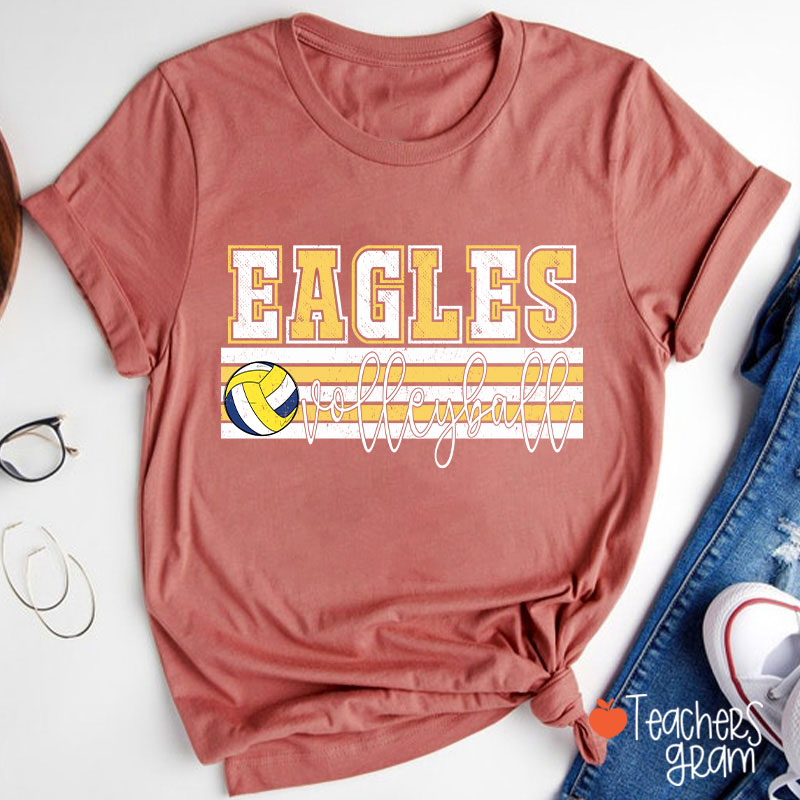 Personalized Mascot And Sport Contrasting Colors Teacher T-Shirt