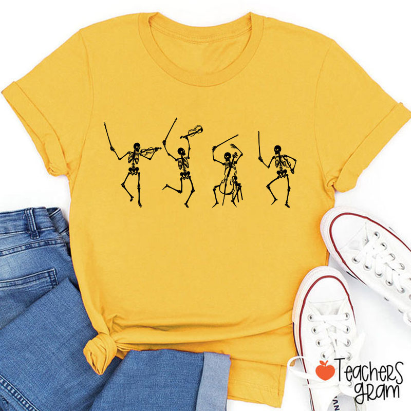 Dancing Skeletons Music Teacher T-Shirt