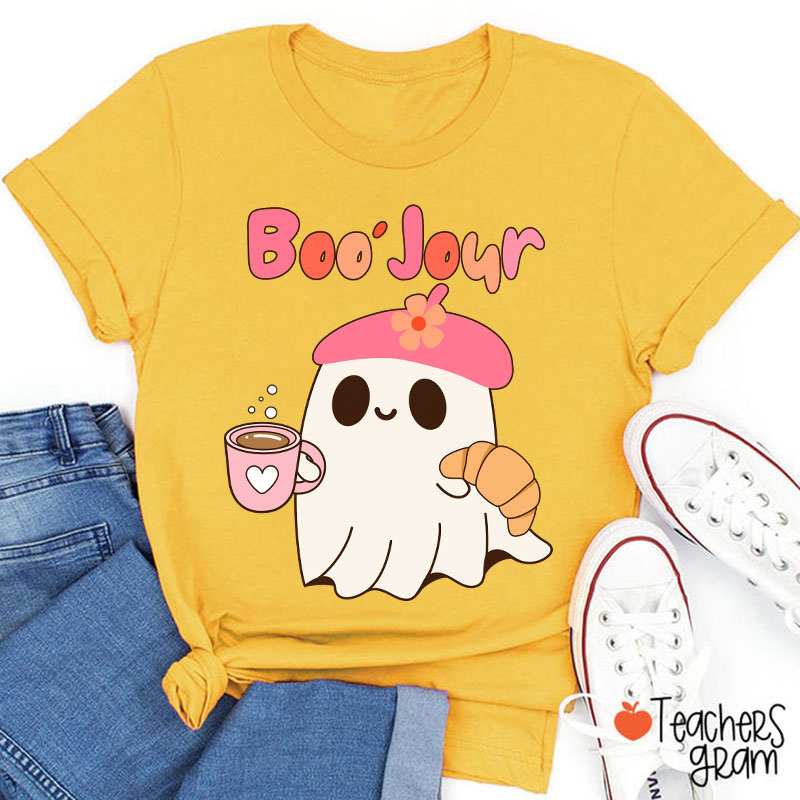 Boo Jour Cute Ghost French Teacher T-Shirt