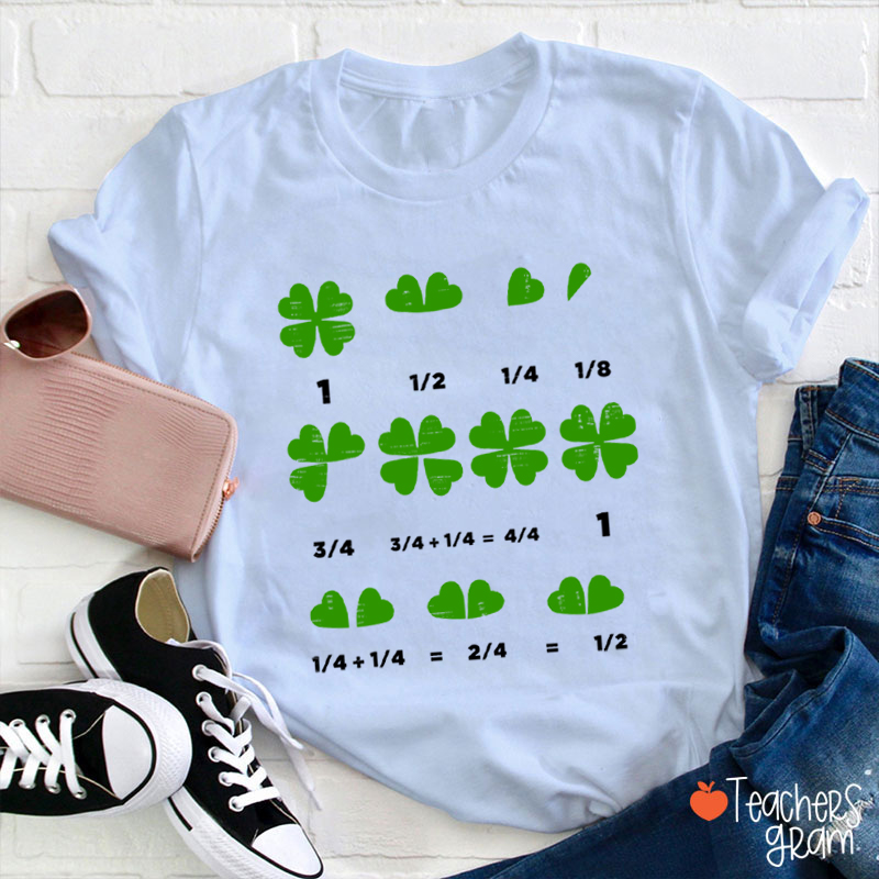 St Patricks Day Math Shamrock Teacher T-Shirt