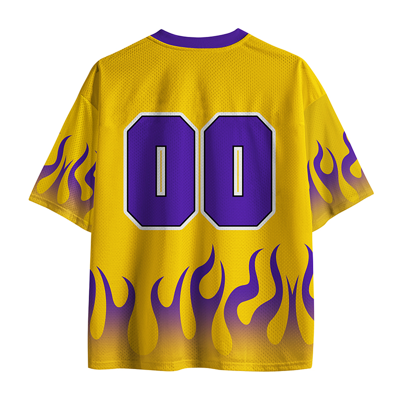 Personalized Mascot Flame Peace Love Teacher Mesh Jersey