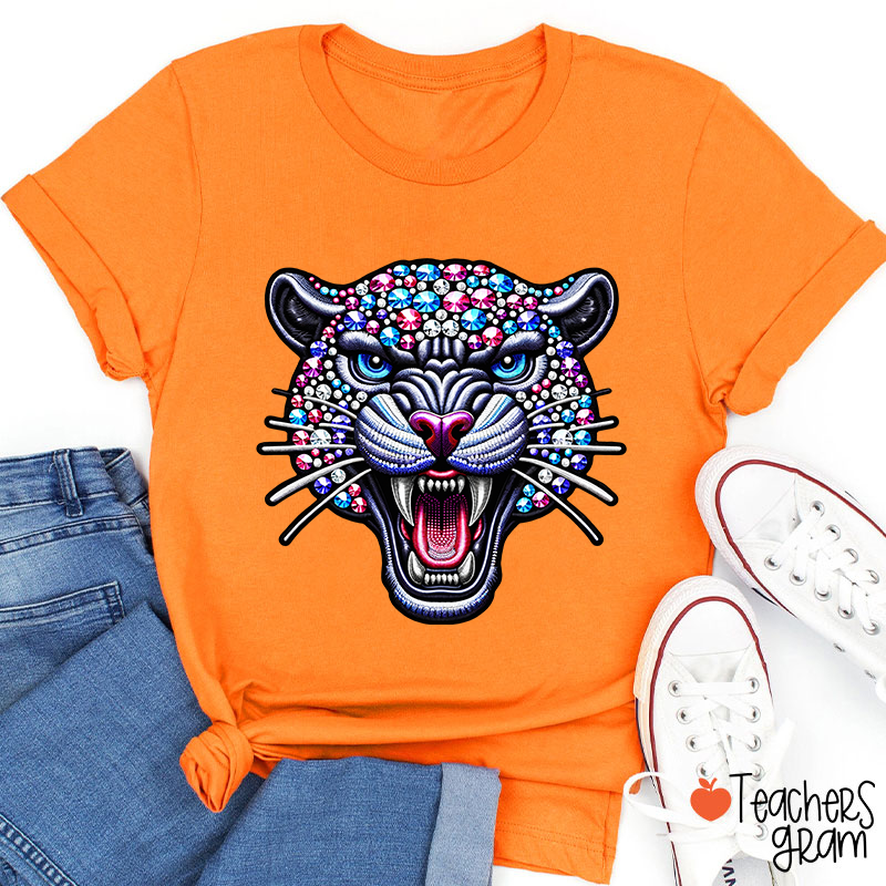Personalized Mascot Sparkly Diamond School Spirit Teacher T-Shirt