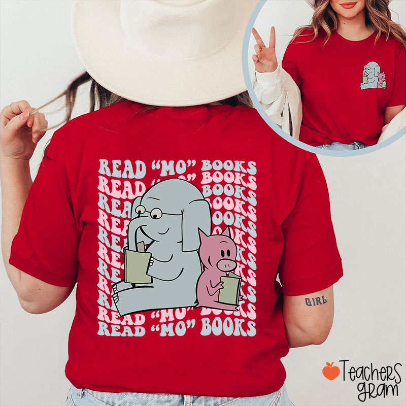 Read Mo Books Elephant Teacher Two Sided T-Shirt