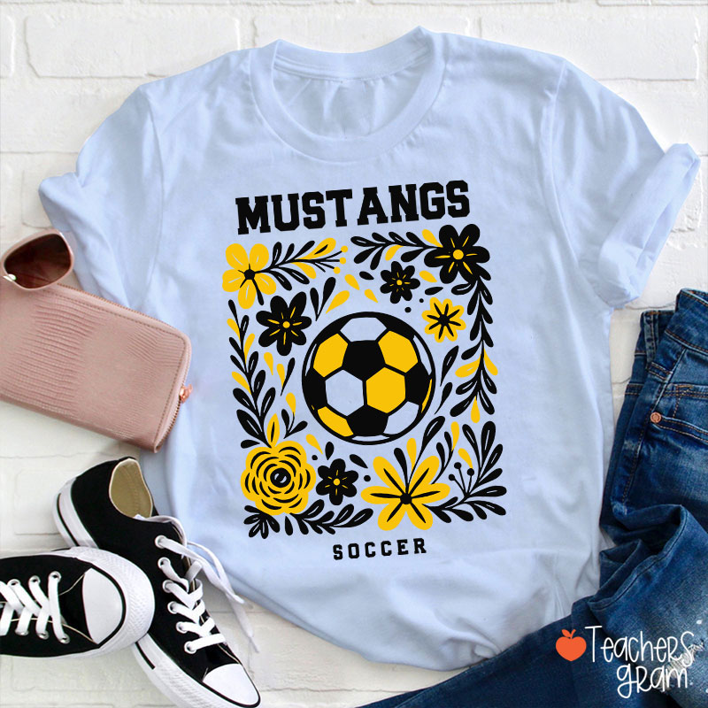 Personalized Mascot And Sport Flowers Teacher T-Shirt