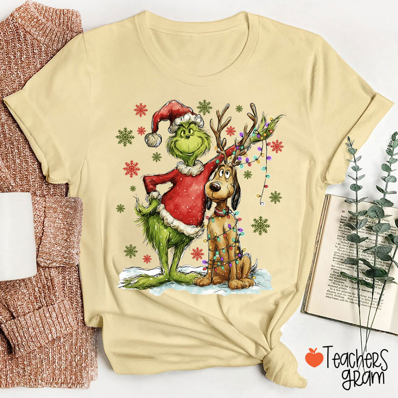Green Guy And Dog Teacher T-Shirt