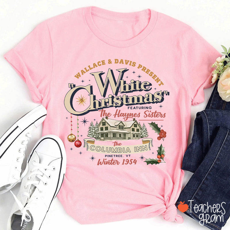 White Christmas Teacher T-Shirt