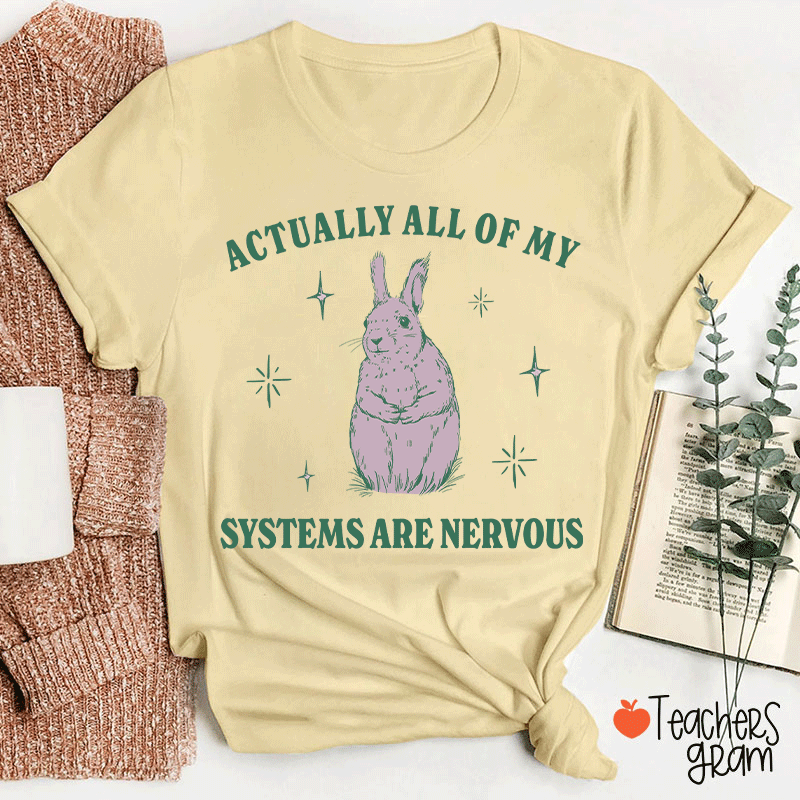 Actually All Of My Systems Are Nervous Teacher T-Shirt
