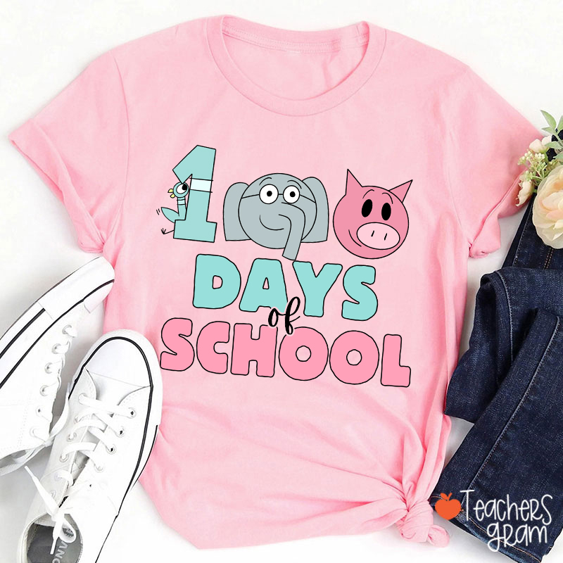 100 Days Of School Children's Books Teacher T-Shirt