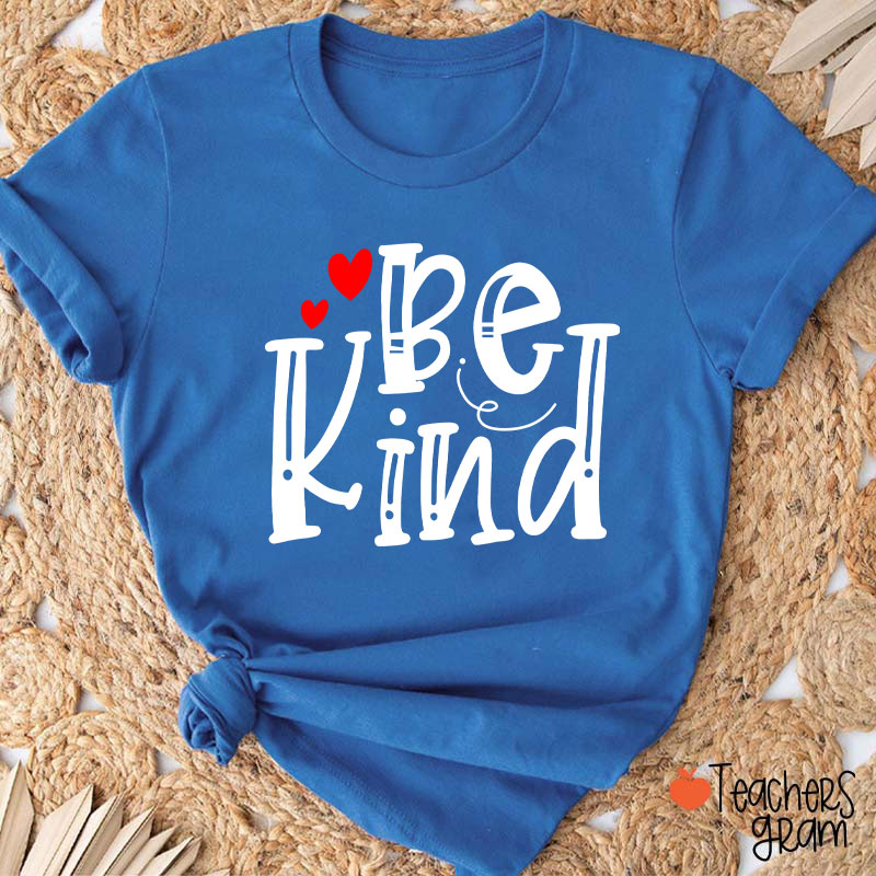 Be Kind Red Heart Teacher T-Shirt