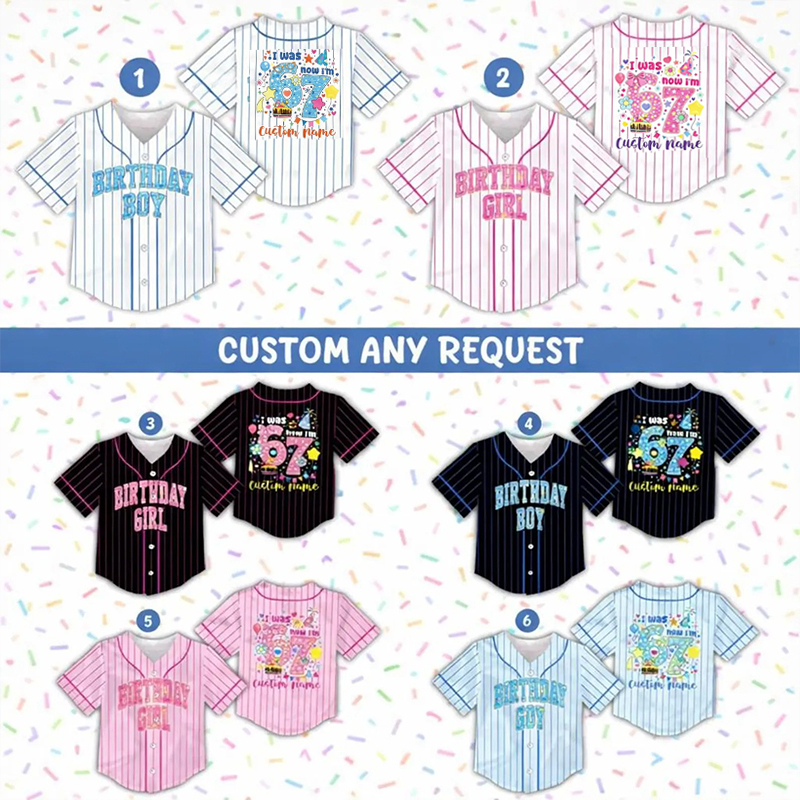 Personalized Meme 67 Six Seven Birthday Class Baseball Jersey