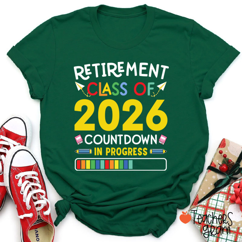 Personalized Countdown On Progress Retirement Teacher T-Shirt