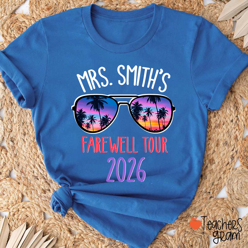 Personalized Name And Year Farewell Tour Retirement Teacher T-Shirt