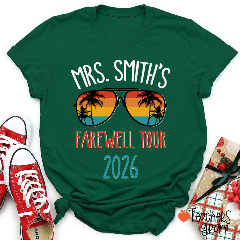 Personalized Name Farewell Tour Teacher T-Shirt