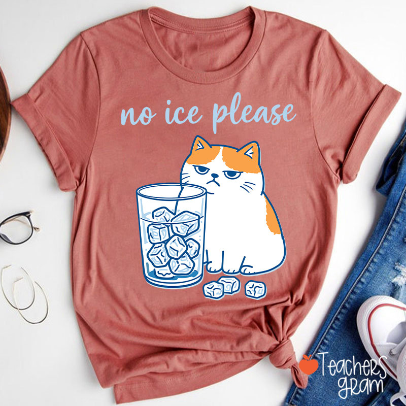 No ICE Please Cute Cat Teacher T-Shirt