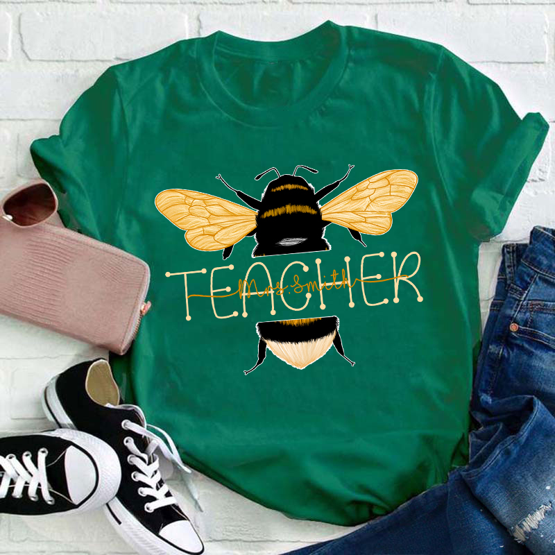 Personalized Name Bee Kind Teacher T-Shirt