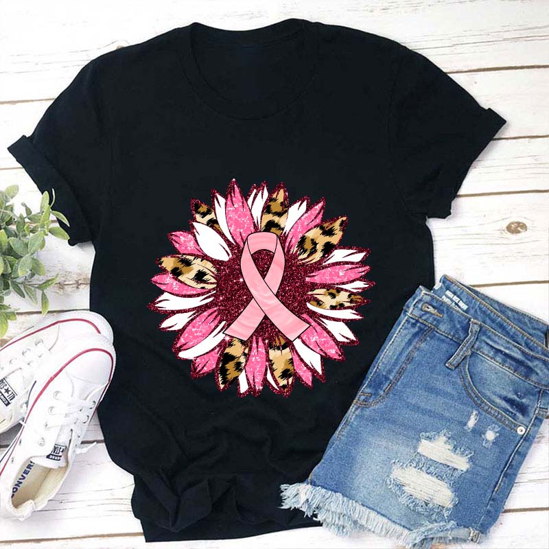 Sunflower Ribbon Awareness Teacher T-Shirt
