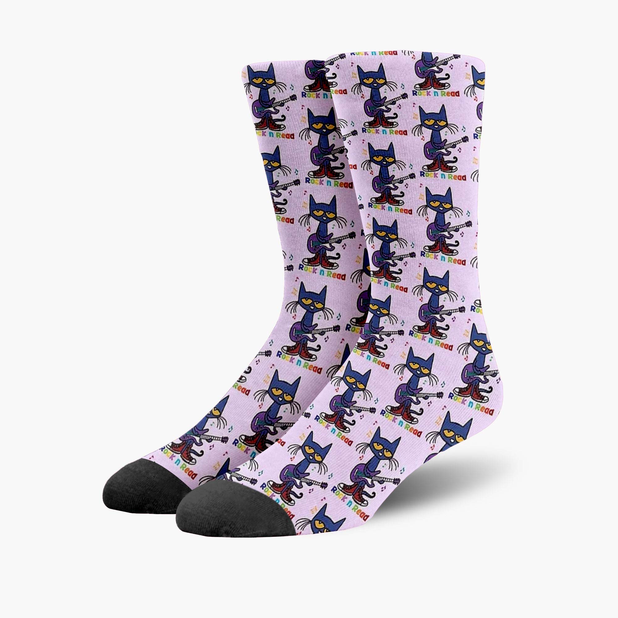 Blue Cat Playing Guitar Teacher Socks